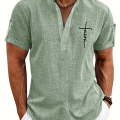 Dante | Camisa elegante de manga corta y cuello alto