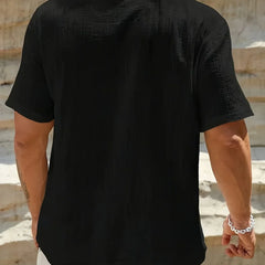 Luis | Camisa elegante de verano con cuello mao