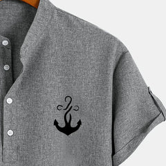 Dante | Camisa elegante de manga corta y cuello alto