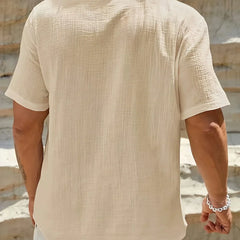 Luis | Camisa elegante de verano con cuello mao