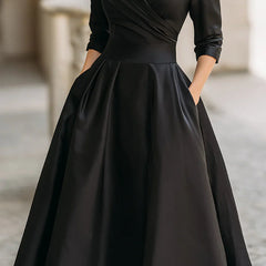 Rosalie | Elegante vestido midi de manga larga