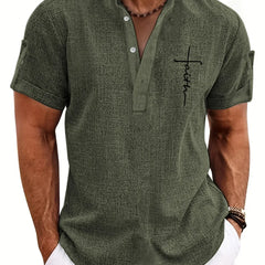 Dante | Camisa elegante de manga corta y cuello alto