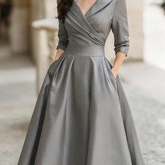 Rosalie | Elegante vestido midi de manga larga