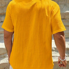 Luis | Camisa elegante de verano con cuello mao