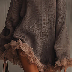 Nina | Vestido Suéter de Punto con Volantes