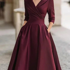 Rosalie | Elegante vestido midi de manga larga