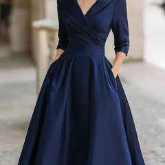 Rosalie | Elegante vestido midi de manga larga