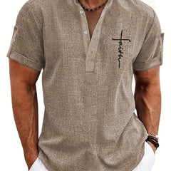 Dante | Camisa elegante de manga corta y cuello alto