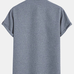 Dante | Camisa elegante de manga corta y cuello alto