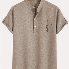 Dante | Camisa elegante de manga corta y cuello alto
