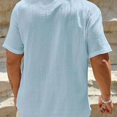 Luis | Camisa elegante de verano con cuello mao