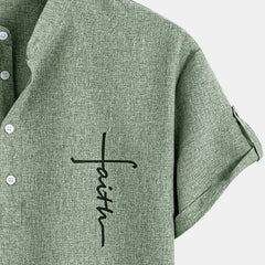 Dante | Camisa elegante de manga corta y cuello alto