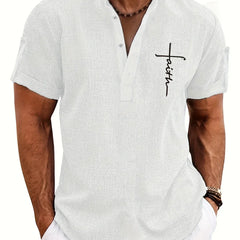 Dante | Camisa elegante de manga corta y cuello alto