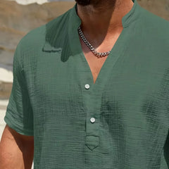 Luis | Camisa elegante de verano con cuello mao