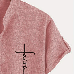Dante | Camisa elegante de manga corta y cuello alto