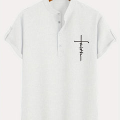 Dante | Camisa elegante de manga corta y cuello alto