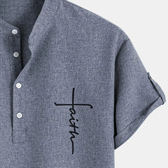 Dante | Camisa elegante de manga corta y cuello alto
