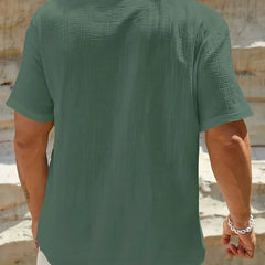 Luis | Camisa elegante de verano con cuello mao