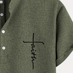 Dante | Camisa elegante de manga corta y cuello alto