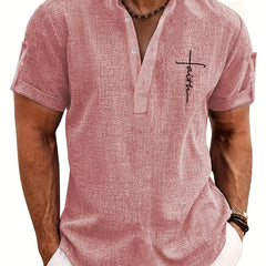 Dante | Camisa elegante de manga corta y cuello alto