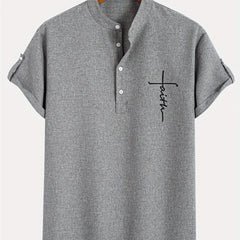 Dante | Camisa elegante de manga corta y cuello alto