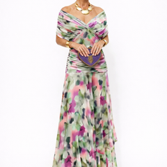 Velora™ | Vestido Floral Largo con Escote en V