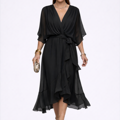 Monica - Vestido de chiffon con escote en V