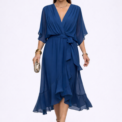 Monica - Vestido de chiffon con escote en V
