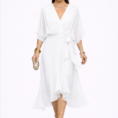 Monica - Vestido de chiffon con escote en V