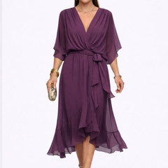 Monica - Vestido de chiffon con escote en V