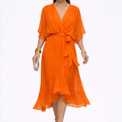 Monica - Vestido de chiffon con escote en V
