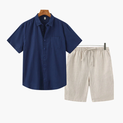 Formentera | Conjunto de Lino (Pantalones Cortos)