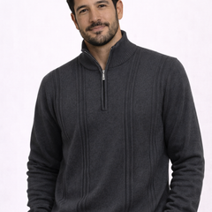 Zaragoza | 100% Cashmere Ribbed Half-Zip