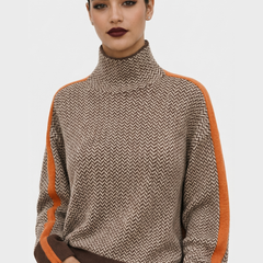 lucía | Jersey de cuello alto con rayas en contraste
