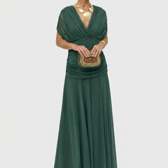 Velora™ | Vestido Floral Largo con Escote en V