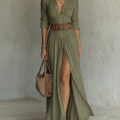 Lunara | Vestido Maxi Elegante con Cuello