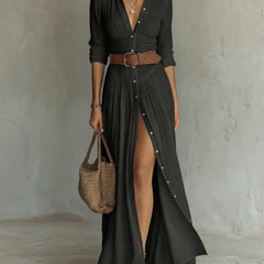Lunara | Vestido Maxi Elegante con Cuello