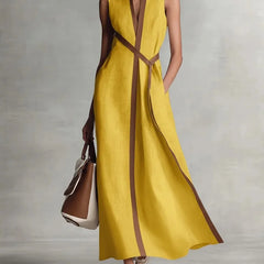 Valeria | Vestido Maxi Mujer Cuello v Rayas