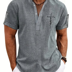 Dante | Camisa elegante de manga corta y cuello alto