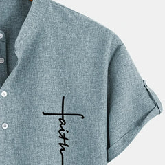Dante | Camisa elegante de manga corta y cuello alto