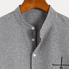 Dante | Camisa elegante de manga corta y cuello alto