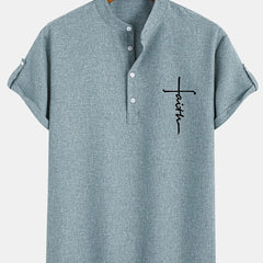 Dante | Camisa elegante de manga corta y cuello alto
