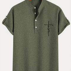 Dante | Camisa elegante de manga corta y cuello alto