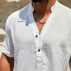 Luis | Camisa elegante de verano con cuello mao