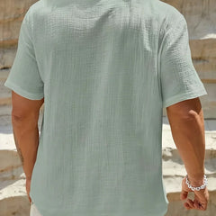 Luis | Camisa elegante de verano con cuello mao
