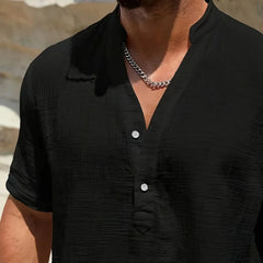 Luis | Camisa elegante de verano con cuello mao