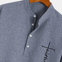 Dante | Camisa elegante de manga corta y cuello alto