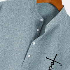 Dante | Camisa elegante de manga corta y cuello alto