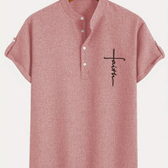 Dante | Camisa elegante de manga corta y cuello alto