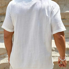Luis | Camisa elegante de verano con cuello mao
